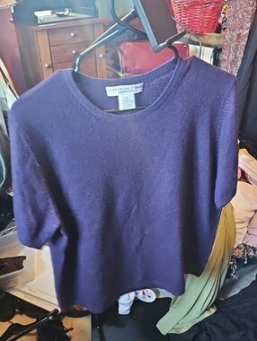 Josephine Chaus Purple Short-Sleeve Sweater